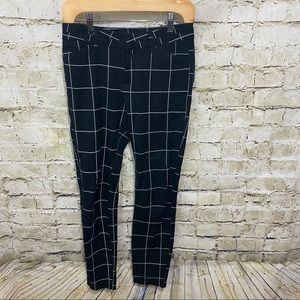 Gap Black White Plaid Slim City Skinny Pants